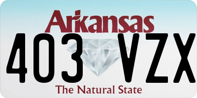 AR license plate 403VZX