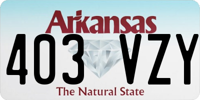 AR license plate 403VZY