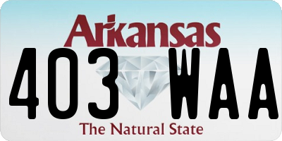 AR license plate 403WAA