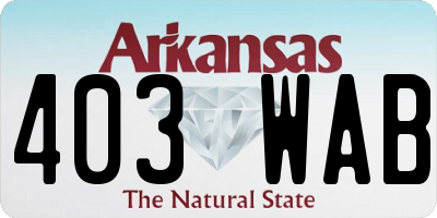 AR license plate 403WAB
