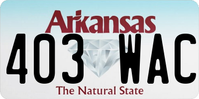 AR license plate 403WAC