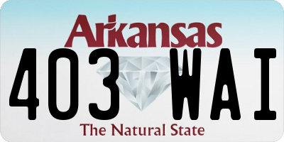 AR license plate 403WAI