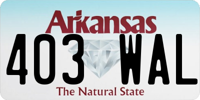 AR license plate 403WAL