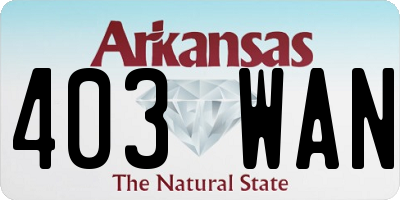 AR license plate 403WAN