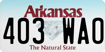 AR license plate 403WAO