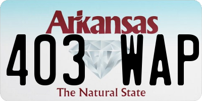 AR license plate 403WAP