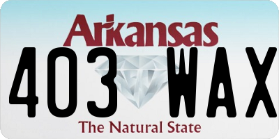 AR license plate 403WAX
