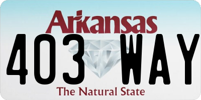 AR license plate 403WAY