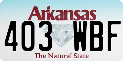 AR license plate 403WBF