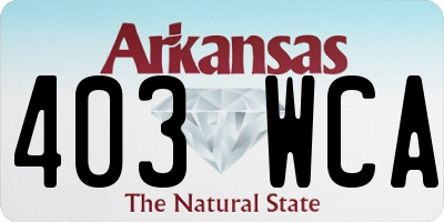 AR license plate 403WCA