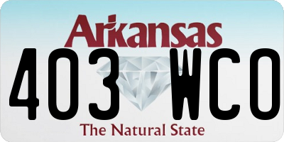 AR license plate 403WCO