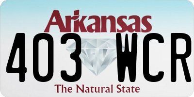 AR license plate 403WCR