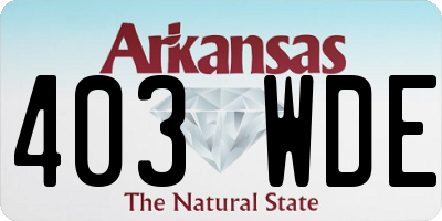 AR license plate 403WDE