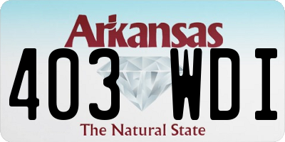 AR license plate 403WDI