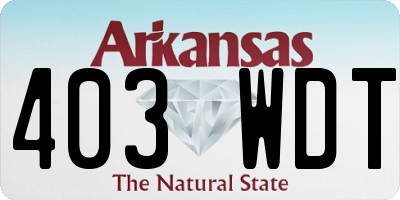 AR license plate 403WDT