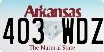 AR license plate 403WDZ