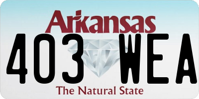AR license plate 403WEA