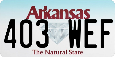 AR license plate 403WEF