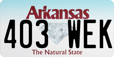 AR license plate 403WEK