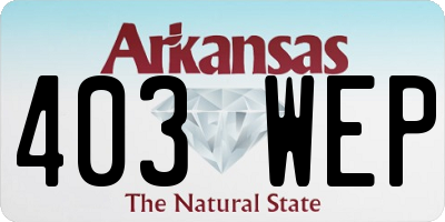 AR license plate 403WEP