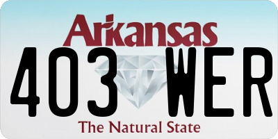 AR license plate 403WER