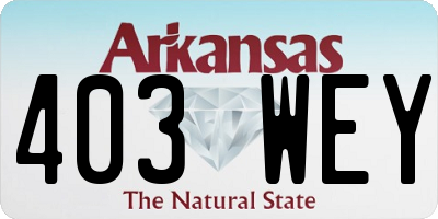 AR license plate 403WEY