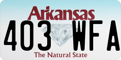 AR license plate 403WFA
