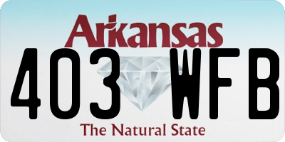 AR license plate 403WFB