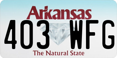 AR license plate 403WFG