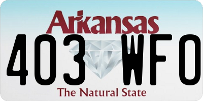 AR license plate 403WFO