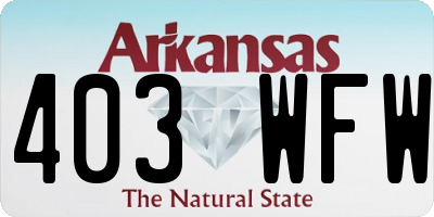 AR license plate 403WFW
