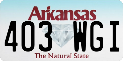 AR license plate 403WGI
