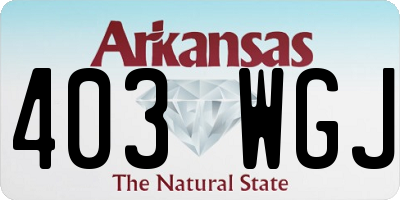 AR license plate 403WGJ