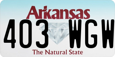 AR license plate 403WGW
