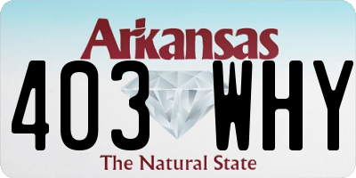 AR license plate 403WHY