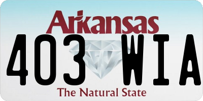 AR license plate 403WIA
