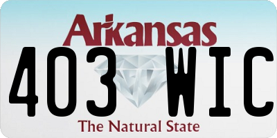 AR license plate 403WIC