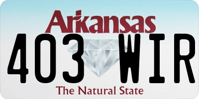 AR license plate 403WIR