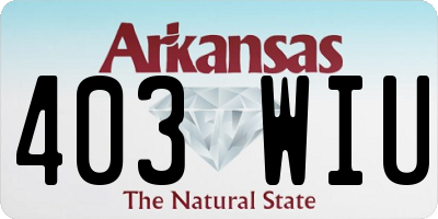 AR license plate 403WIU