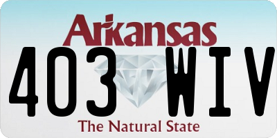 AR license plate 403WIV
