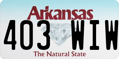 AR license plate 403WIW