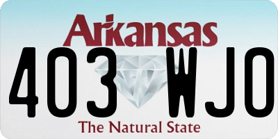 AR license plate 403WJO