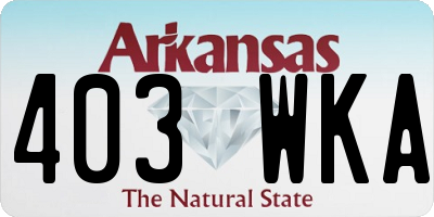 AR license plate 403WKA