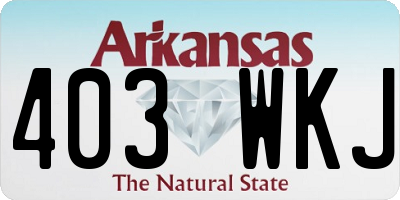 AR license plate 403WKJ