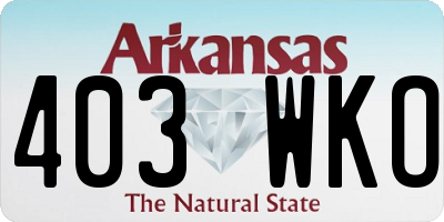 AR license plate 403WKO