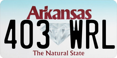 AR license plate 403WRL
