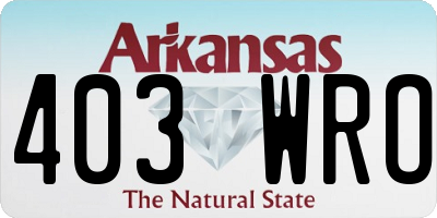 AR license plate 403WRO