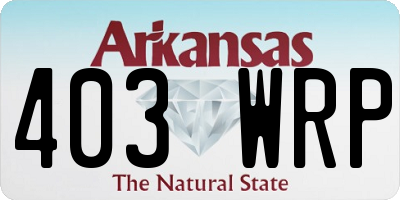 AR license plate 403WRP