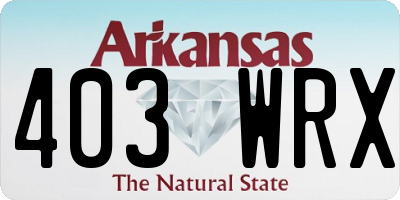 AR license plate 403WRX