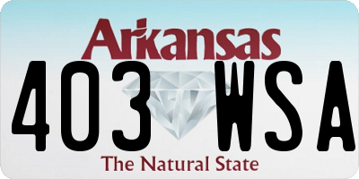 AR license plate 403WSA